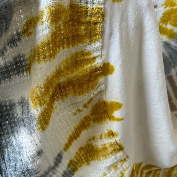Italy Made Shyloh Tie Dye Midi Sun Dress crochet Bottom Ombre Yellow One Size - Picture 3 of 7